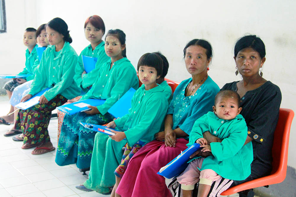 Group of cleft patients waiting for surgery